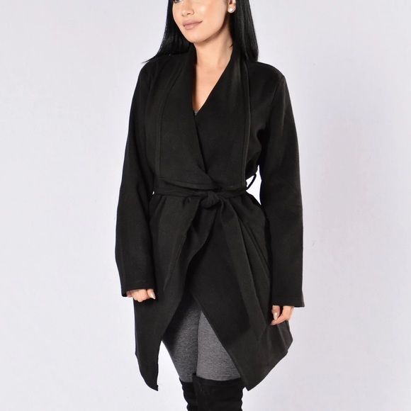 Fashion Nova Jackets & Coats Fashion Nova Black Faux Wool Black